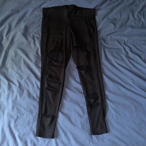 Black Fishnet Leggings With Pockets